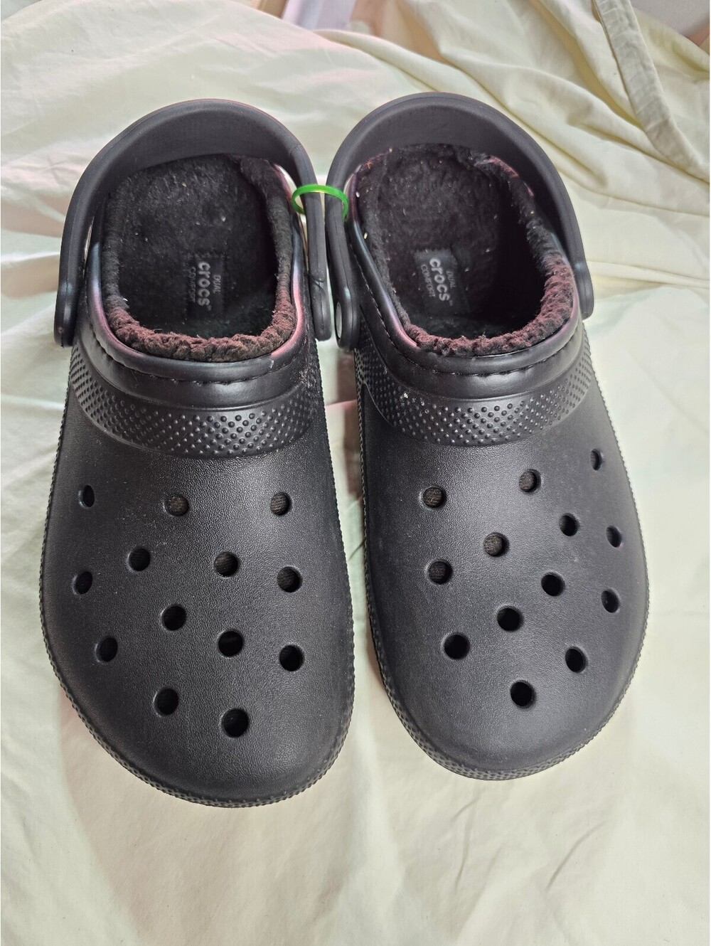 Black/Black Crocs Classic Lined Clogs Mens 8 Woman 10